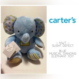 🆕CARTER’S - NWT DEFECT - INFANT BLUE MUSICAL ELEPHANT TOY